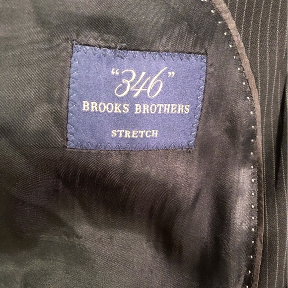Brooks Brothers 346 Stretch 42R Men's Black White Pinstripe Wool 2PC Suit - Picture 11 of 16